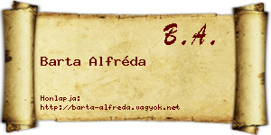 Barta Alfréda névjegykártya